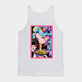 Cute Anime Girl |  Ramen Noodles | Hentaii Chibi Kawaii Design Tank Top